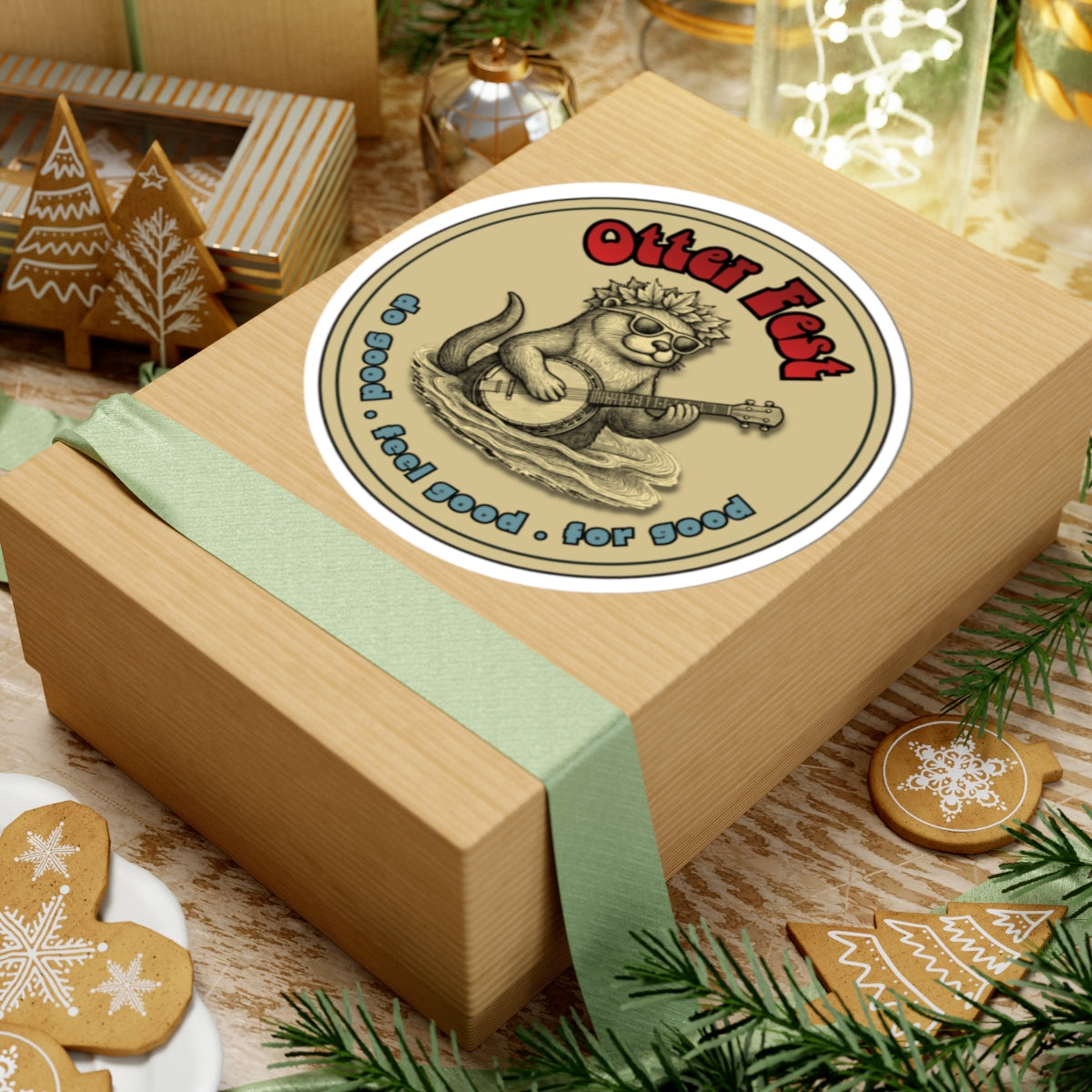 Khaki Banjo Sticker - Otter Fest BCH Sticker Collection!