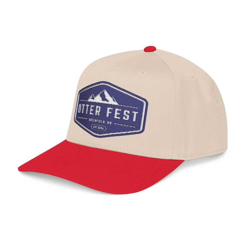 Otter Fest, navy mountain badge Mid Profile Baseball Cap