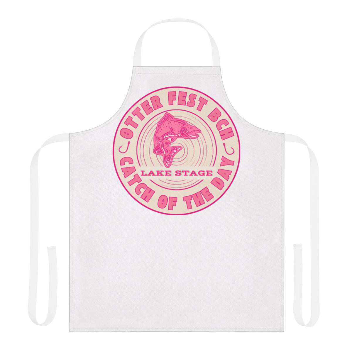 Otter Fest Catch of The Day Logo Apron | Breast Cancer Awareness Month