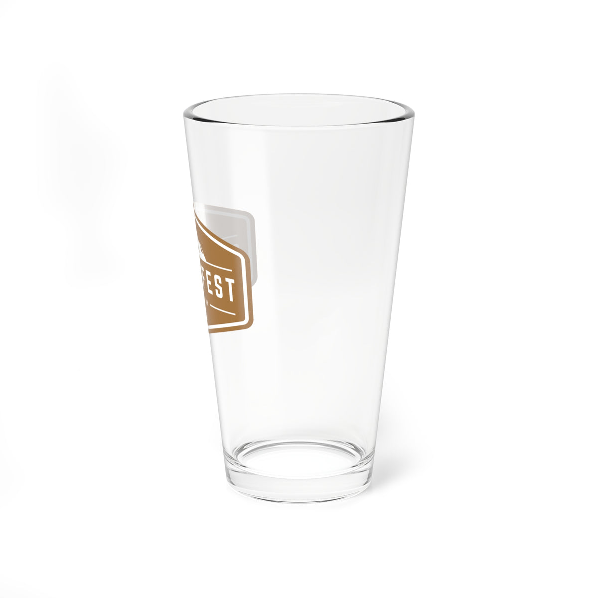 Tan Otter Fest mountain badge Mixing Glass | 16oz pint glass