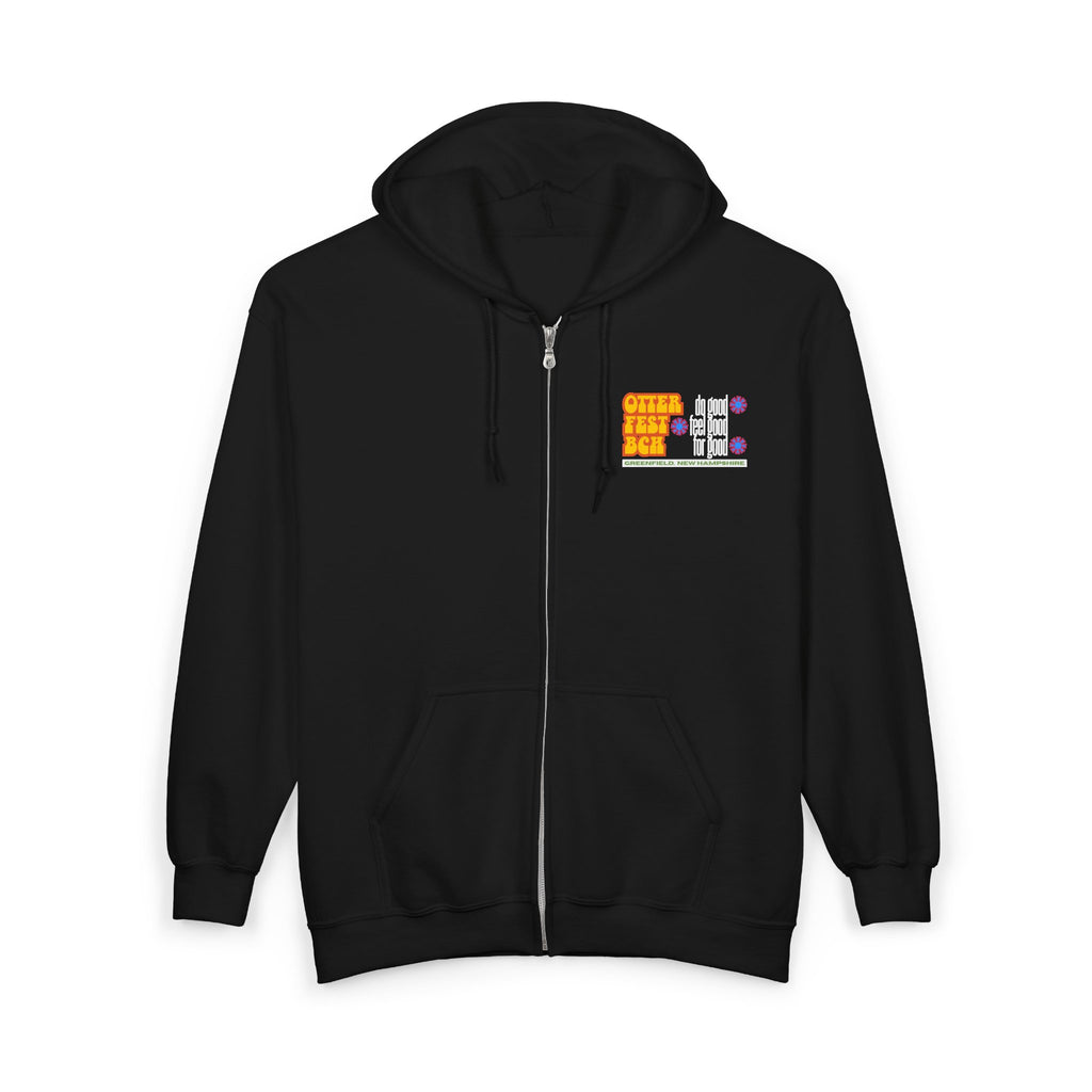 Otter Fest BCH Do Good, Feel Good, For Goo Zip Hoodie | Otter Illustration, Retro Block Text