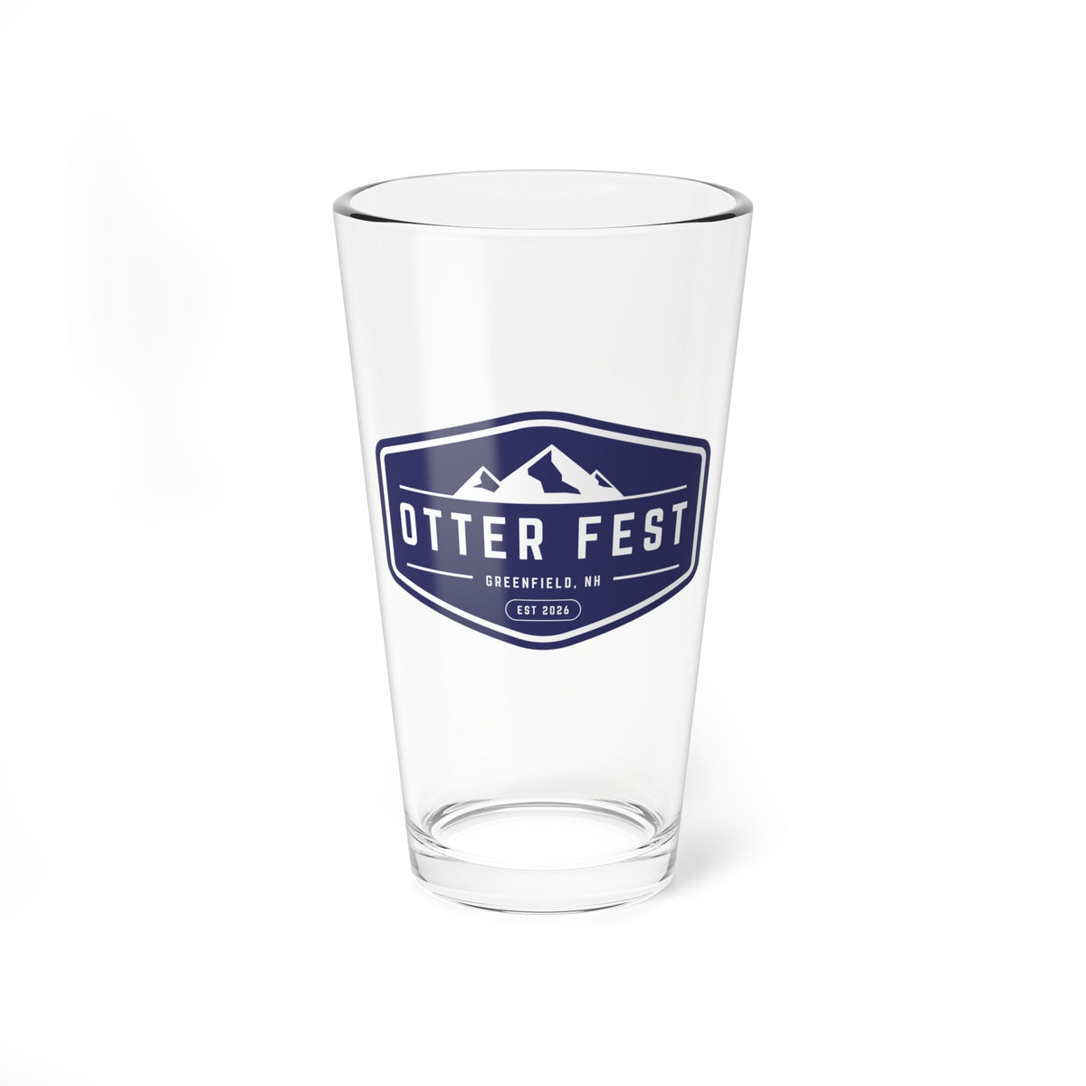 Navy Otter Fest Mountain Badge glass | 16oz mixing glass