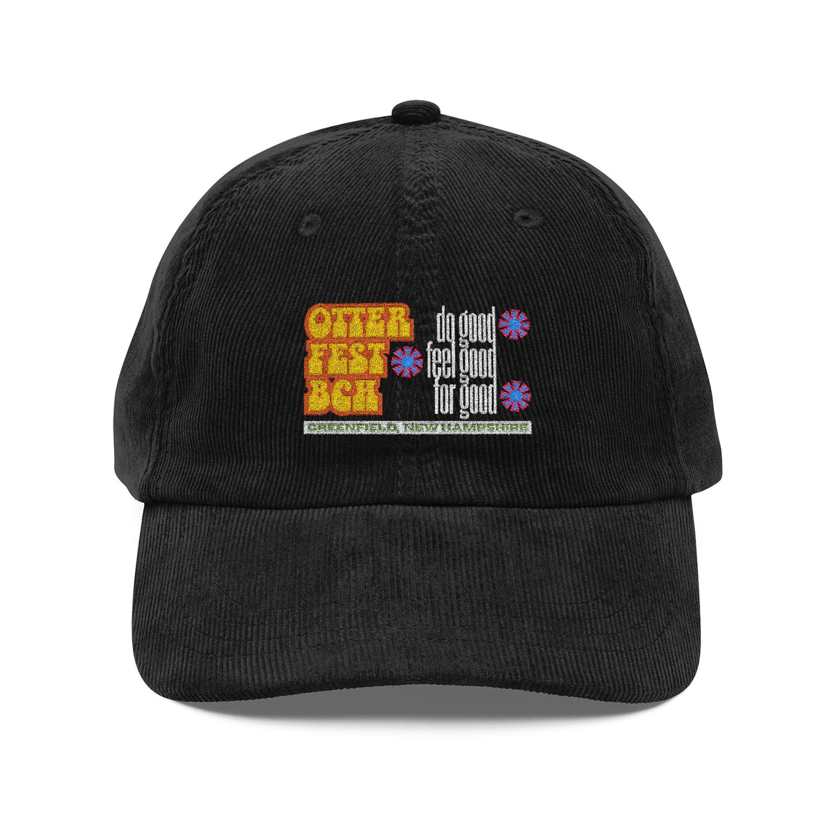 Otter Fest Embroidered Do Good, Feel Good, For Good Cabin Cap | Corduroy Baseball Hat