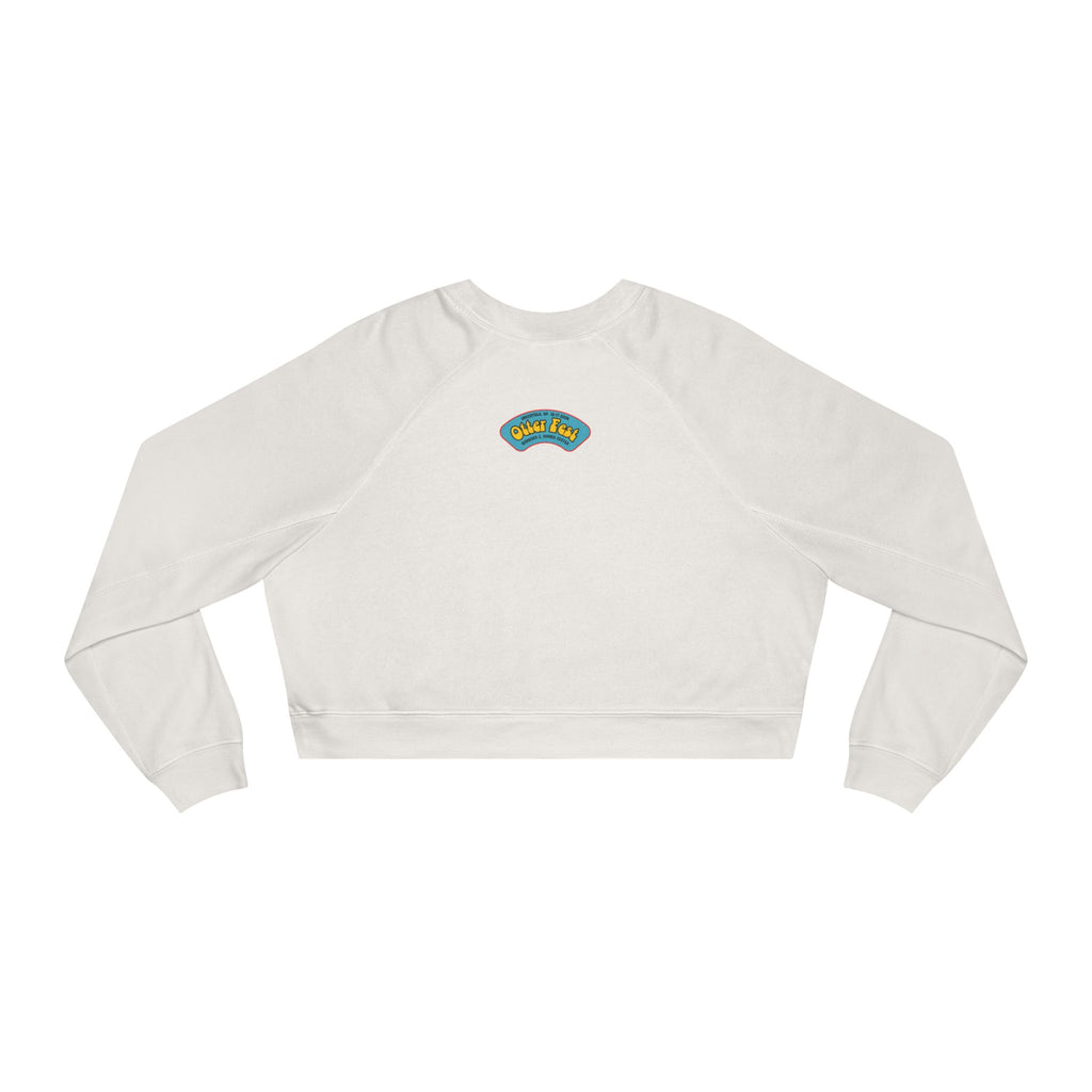 Otter Fest Picking' & Grinning Women's Cropped Banjo Sweatshirt | Musician Instrument Graphic