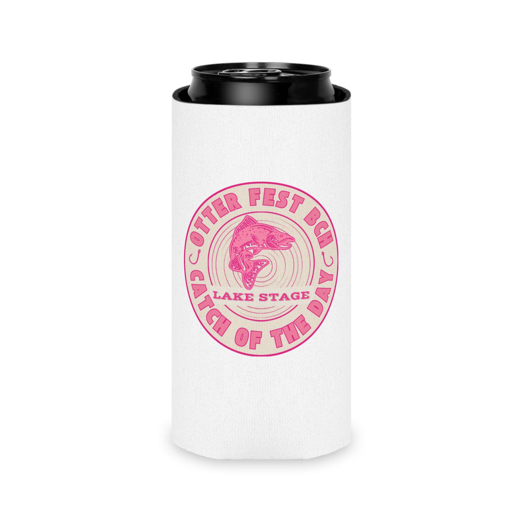 Otter Fest Catch of the Day Logo Can Cooler | Breast Cancer Awareness Month