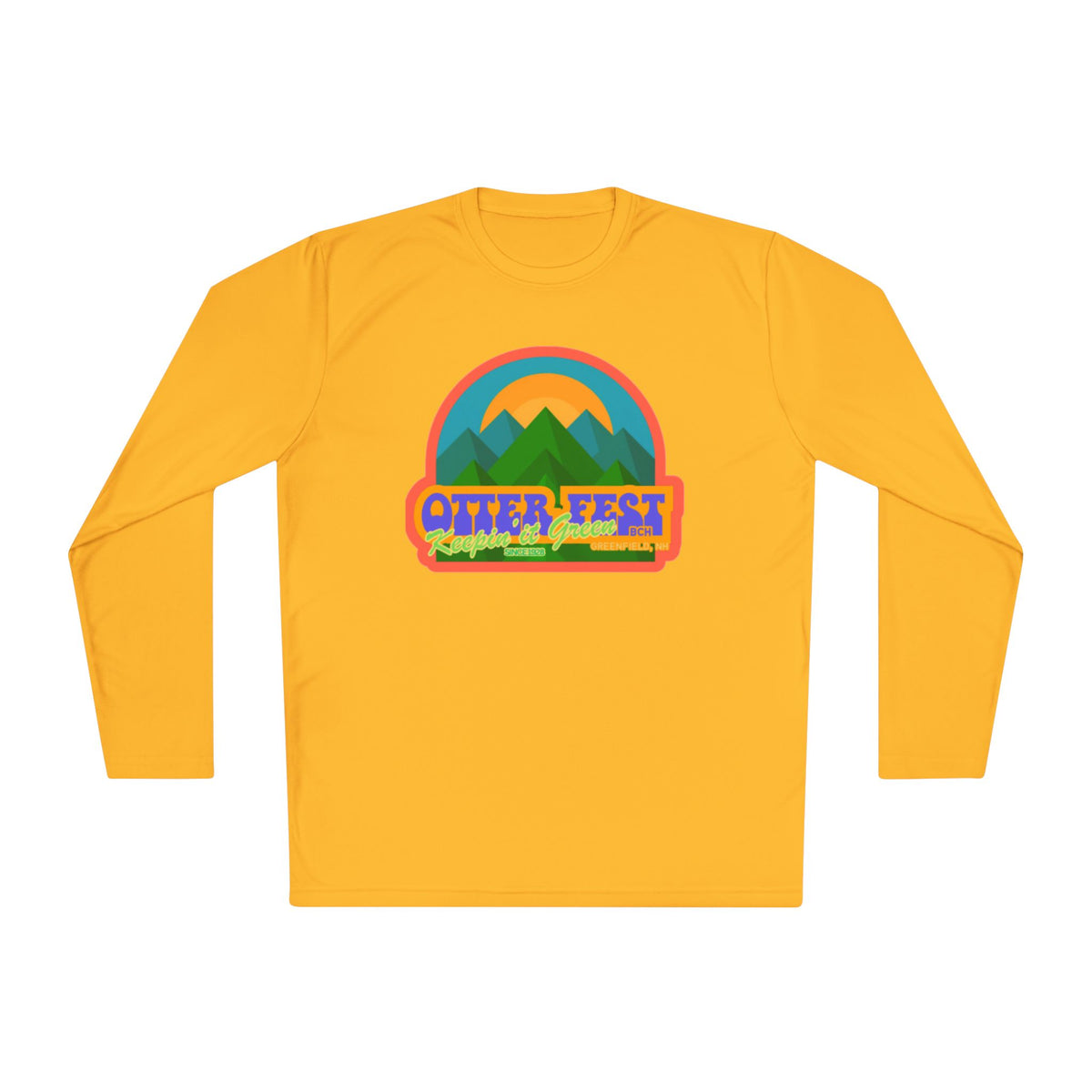 Otter Fest Mountain, Keeping it Green Long Sleeve Tee | Retro Outdoor Festival Shirt
