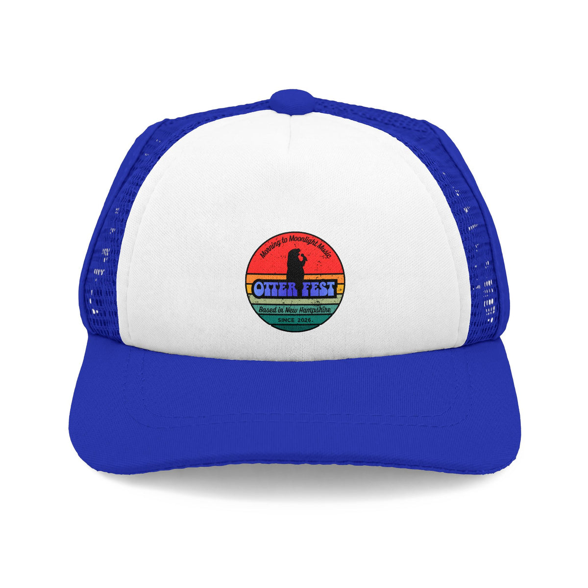 Otter Fest Logo PUP Trucker Hat | Retro Rainbow Otter Patch