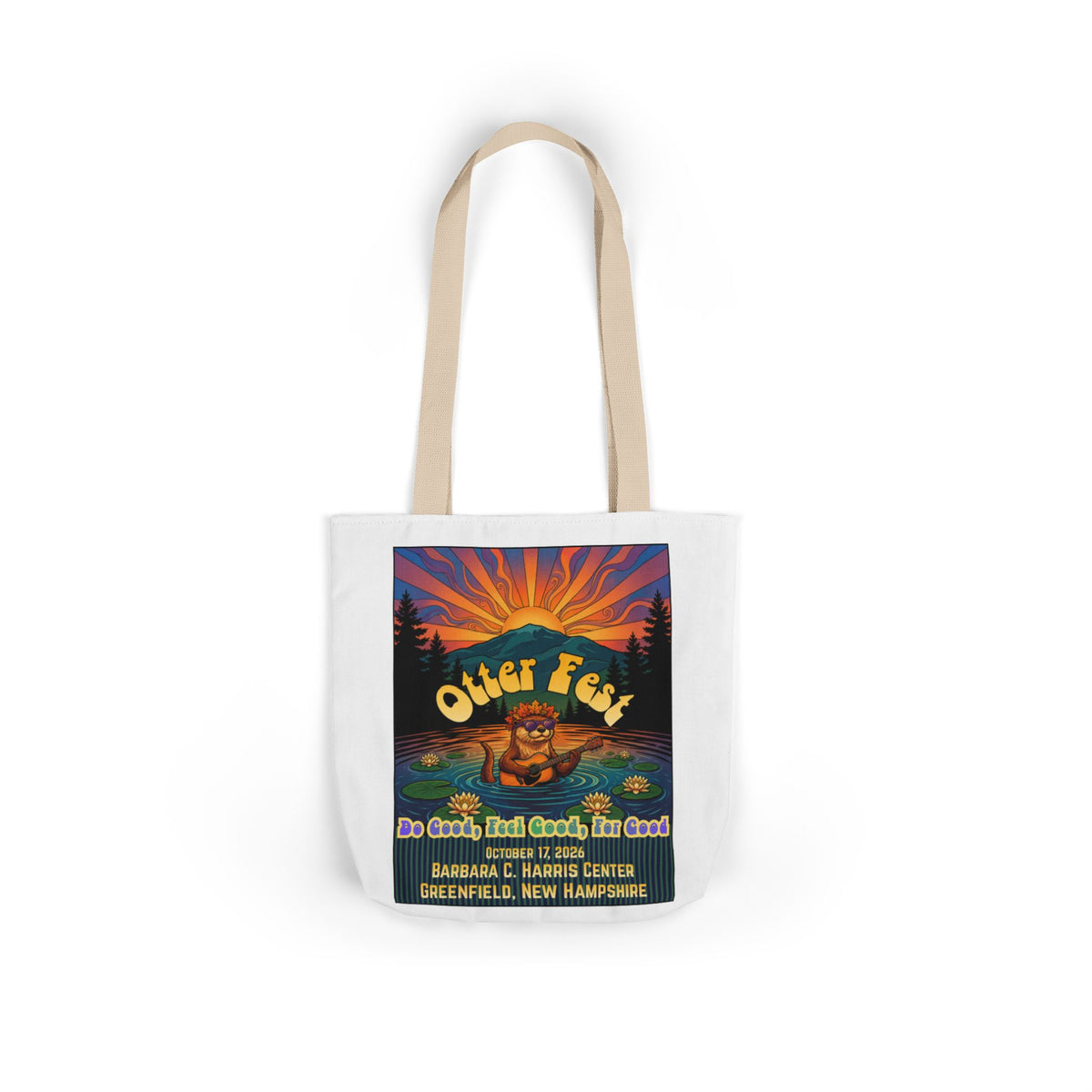 OTTER FEST Two sided print Poly-Canvas Tote Bag