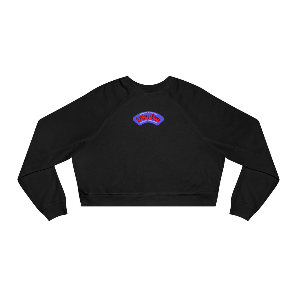 Otter Fest Acoustic Guitar Rose Patch circle design Cropped Pullover | Guitar music motif