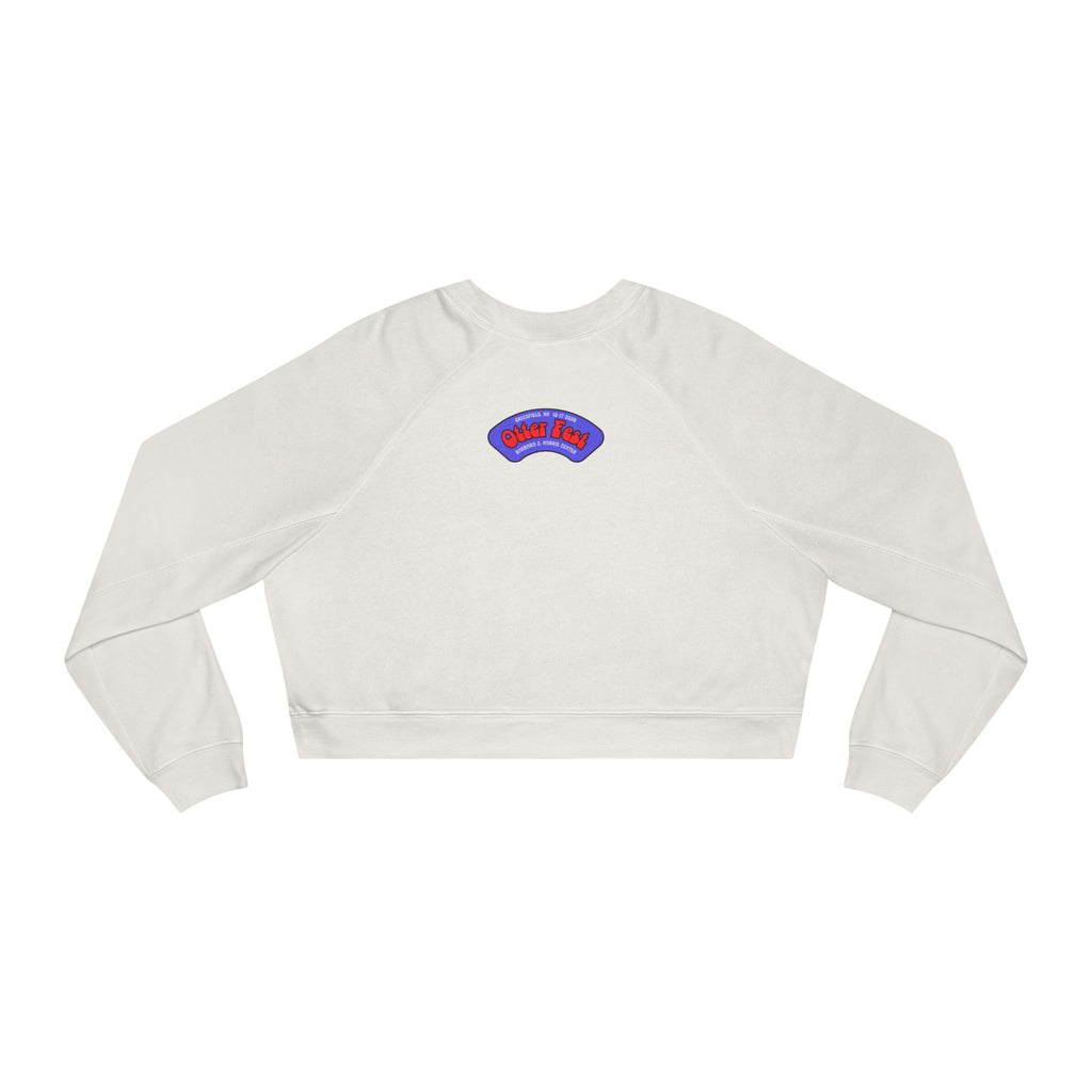 Otter Fest Acoustic Guitar Rose Patch circle design Cropped Pullover | Guitar music motif