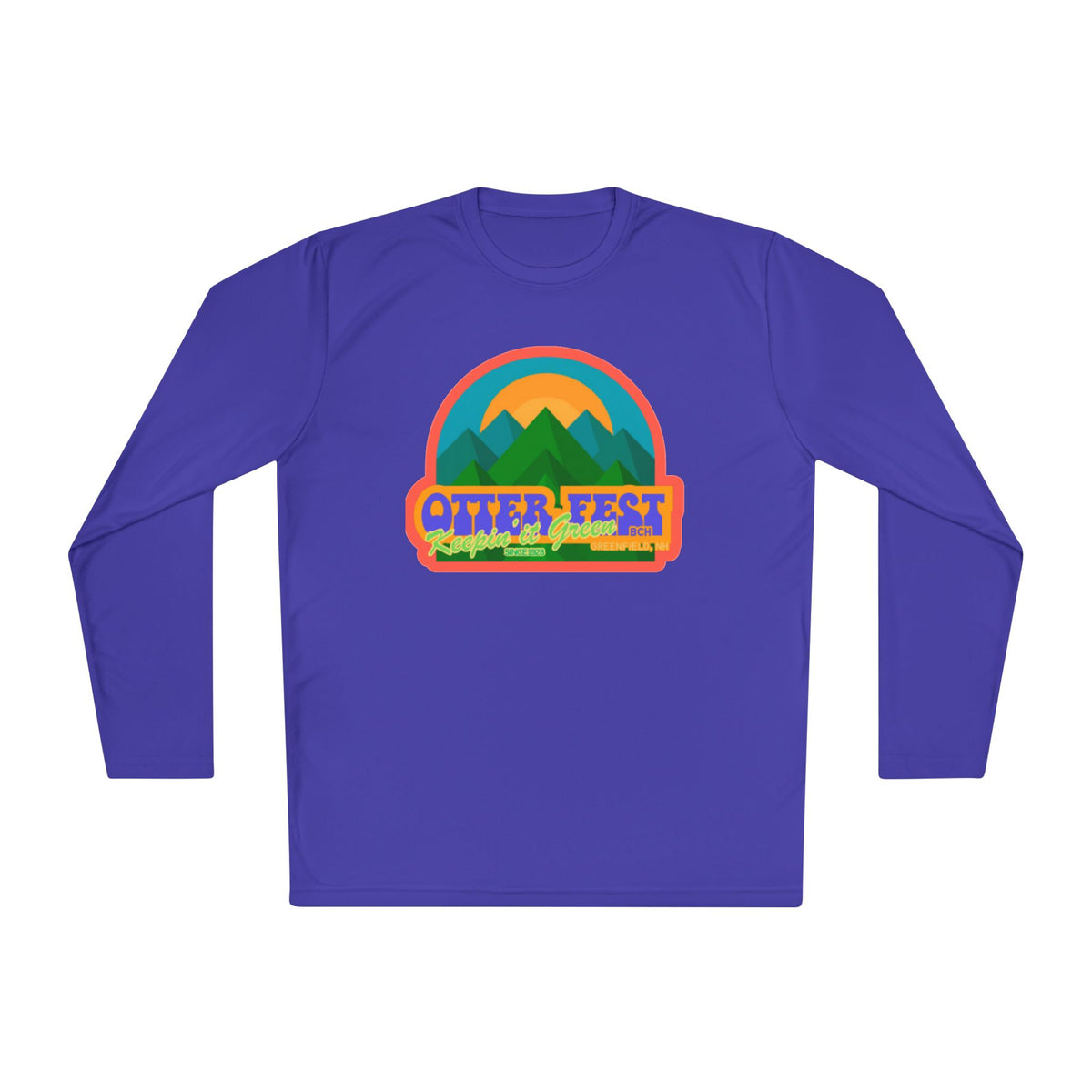 Otter Fest Mountain, Keeping it Green Long Sleeve Tee | Retro Outdoor Festival Shirt