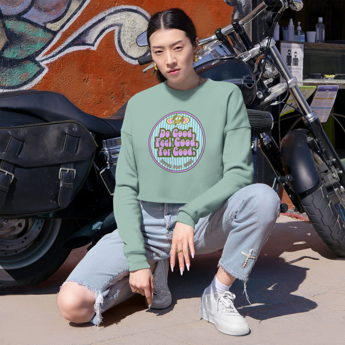 Do Good, Feel Good Cropped Sweatshirt | Positive Message