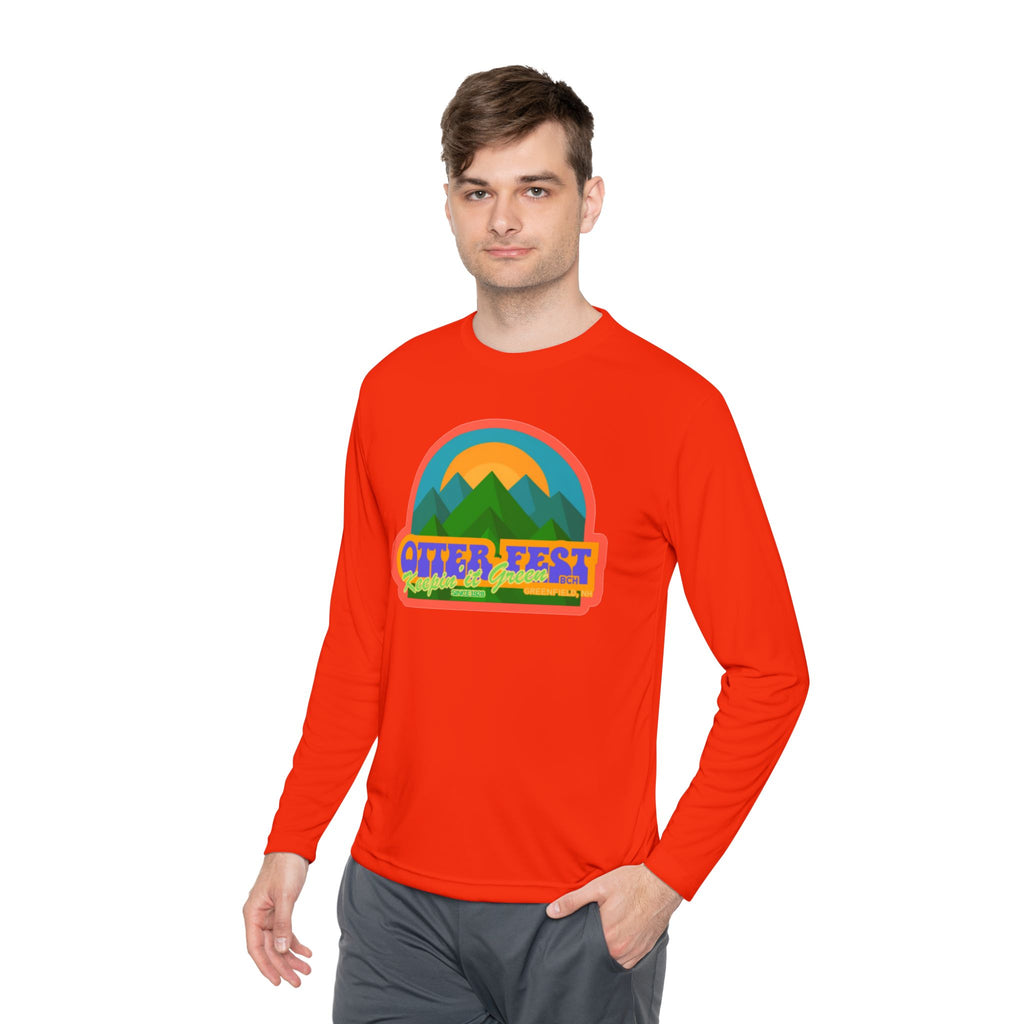 Otter Fest Mountain, Keeping it Green Long Sleeve Tee | Retro Outdoor Festival Shirt