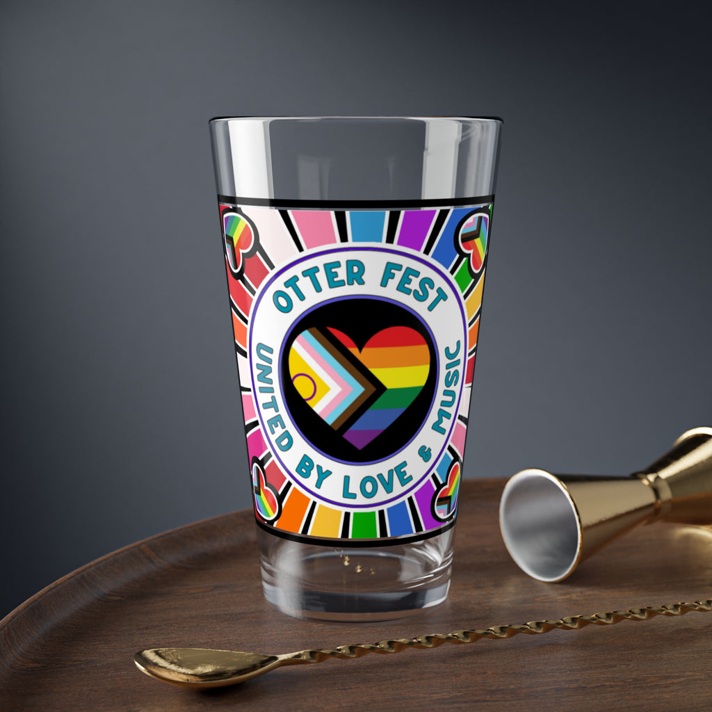 Otter Fest Pride Logo Mixing Glass | 16oz Pint Glass