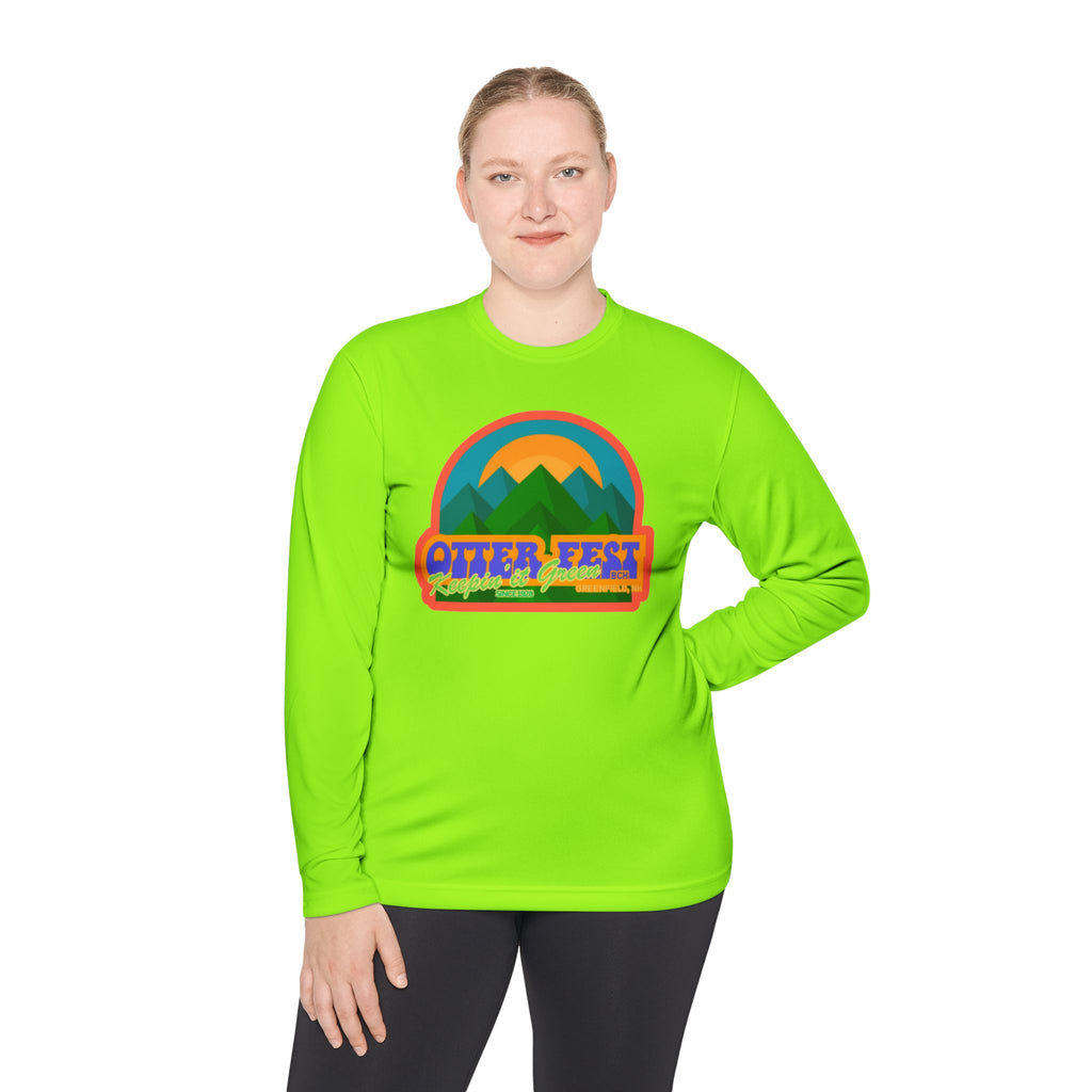 Otter Fest Mountain, Keeping it Green Long Sleeve Tee | Retro Outdoor Festival Shirt