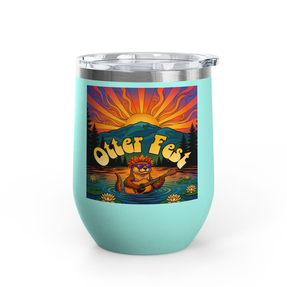 Otter Fest Strummin’ & Pickin’ Clem Sunset Wine Tumbler | Otter Fest 12oz. Wine Tumbler