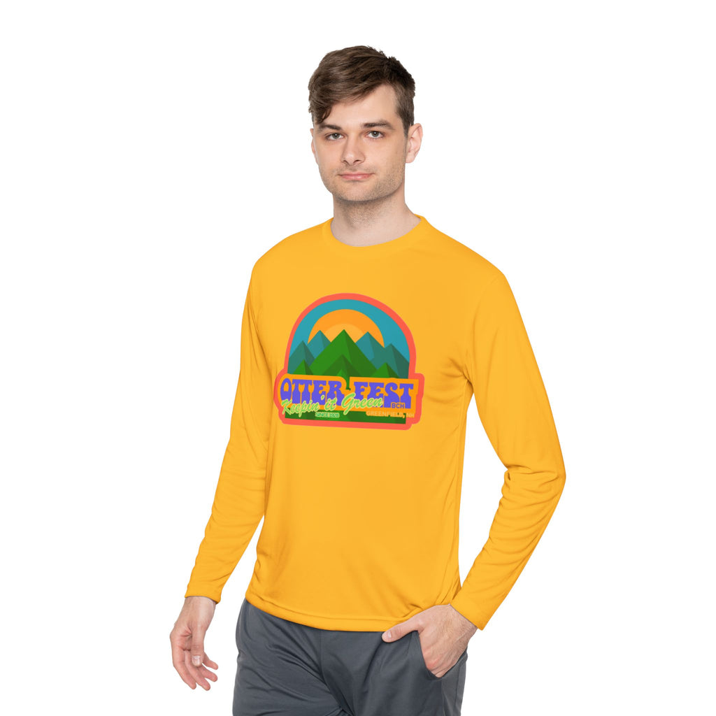 Otter Fest Mountain, Keeping it Green Long Sleeve Tee | Retro Outdoor Festival Shirt