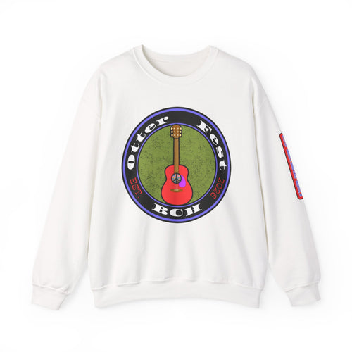 Acoustic Guitar Circle Logo Sweatshirt | Retro Folk Music Graphic