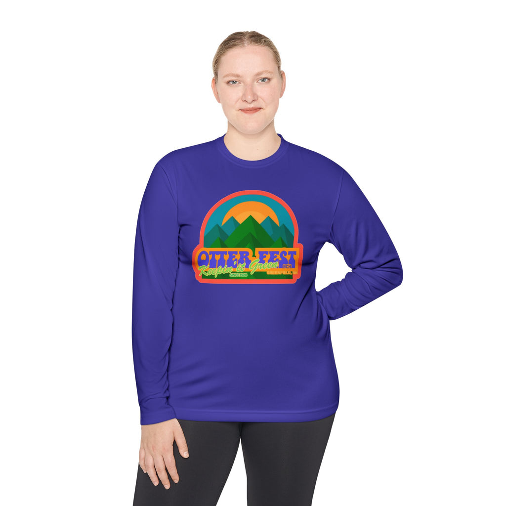 Otter Fest Mountain, Keeping it Green Long Sleeve Tee | Retro Outdoor Festival Shirt