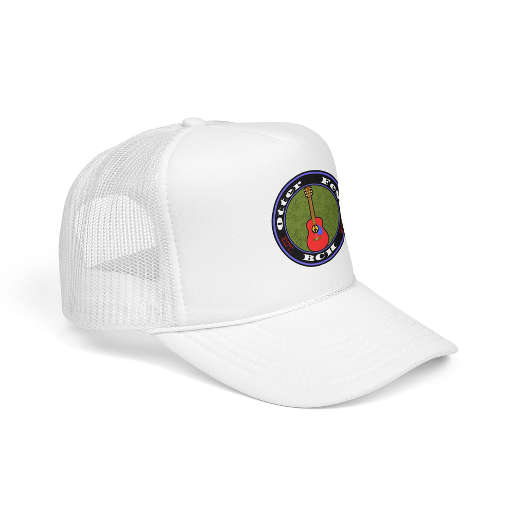 Otter Fest Retro Peace Sign/ Acoustic Guitar Patch Foam Trucker Hat |