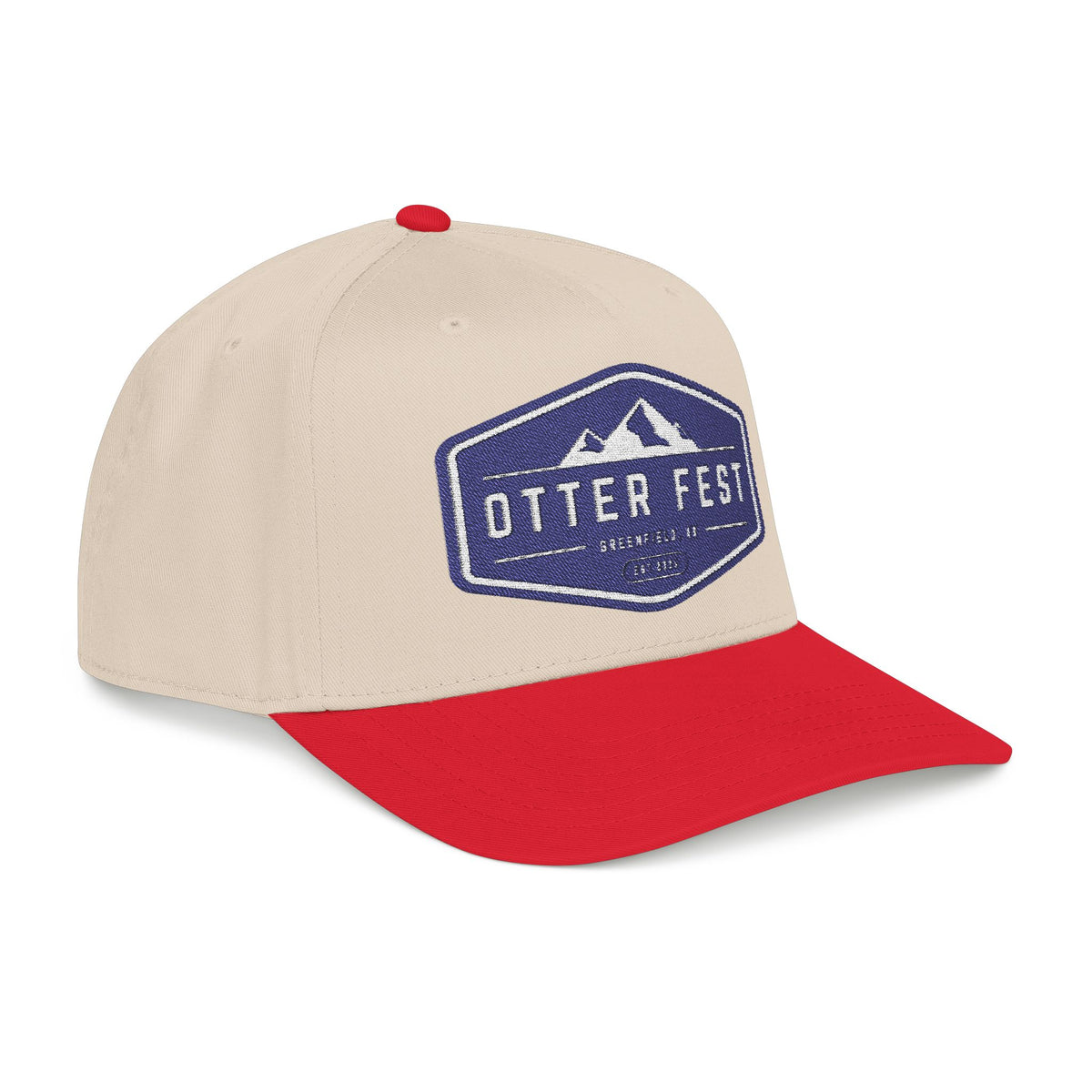 Otter Fest, navy mountain badge Mid Profile Baseball Cap