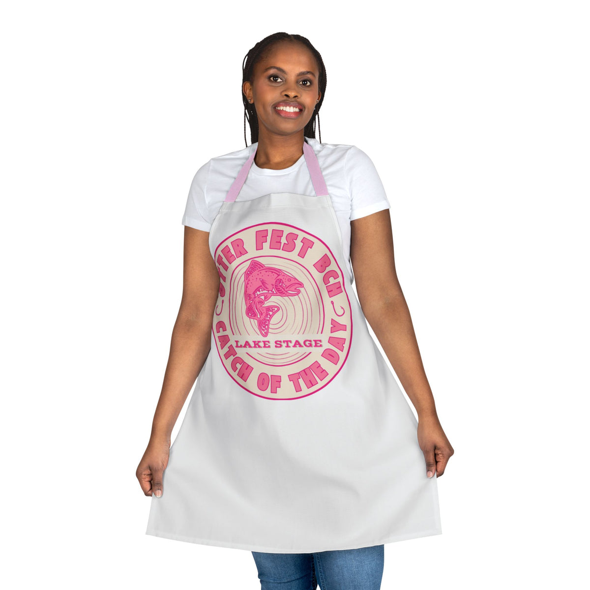 Otter Fest Catch of The Day Logo Apron | Breast Cancer Awareness Month