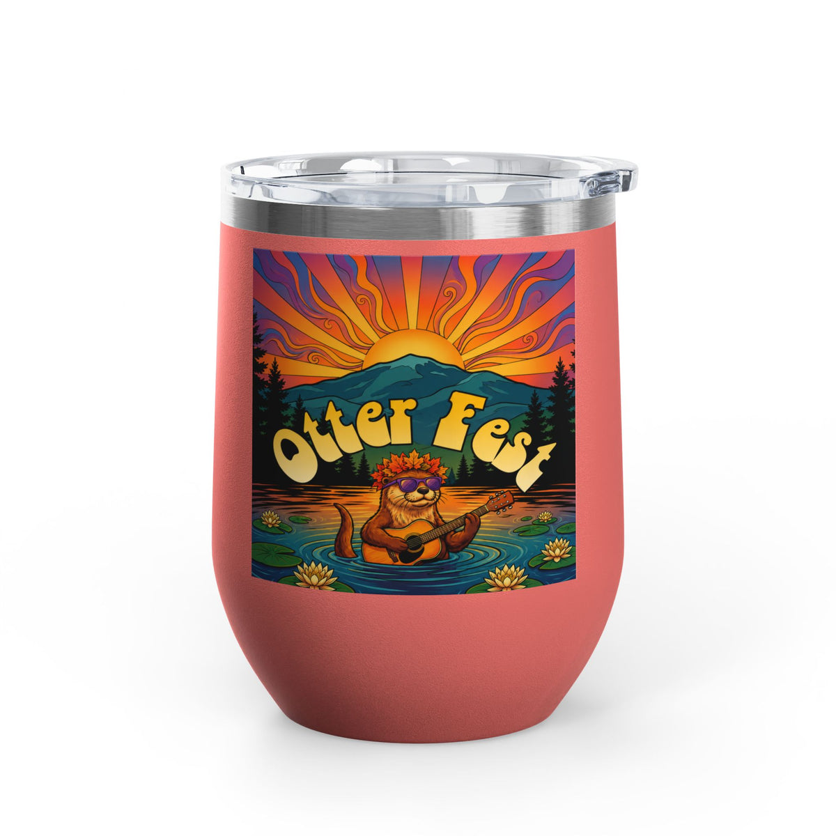 Otter Fest Strummin’ & Pickin’ Clem Sunset Wine Tumbler | Otter Fest 12oz. Wine Tumbler