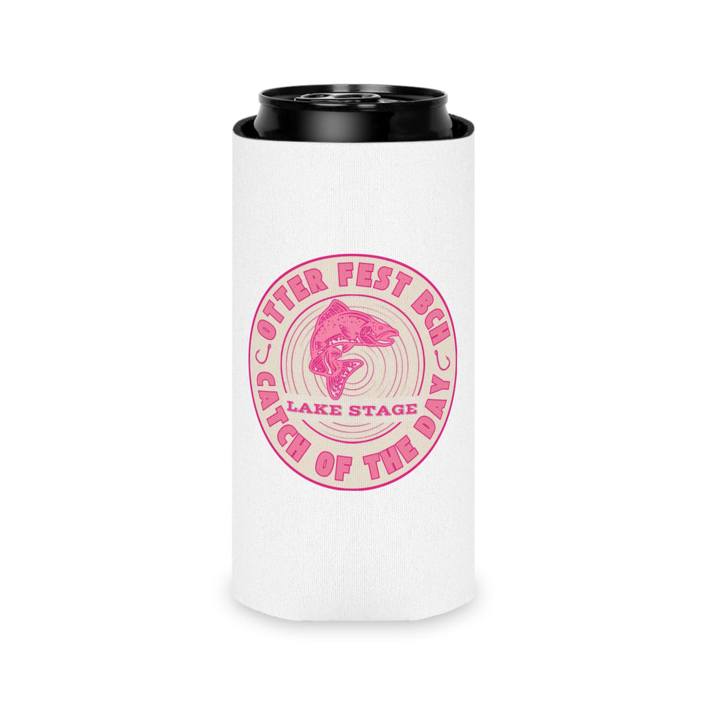 Otter Fest Catch of the Day Logo Can Cooler | Breast Cancer Awareness Month