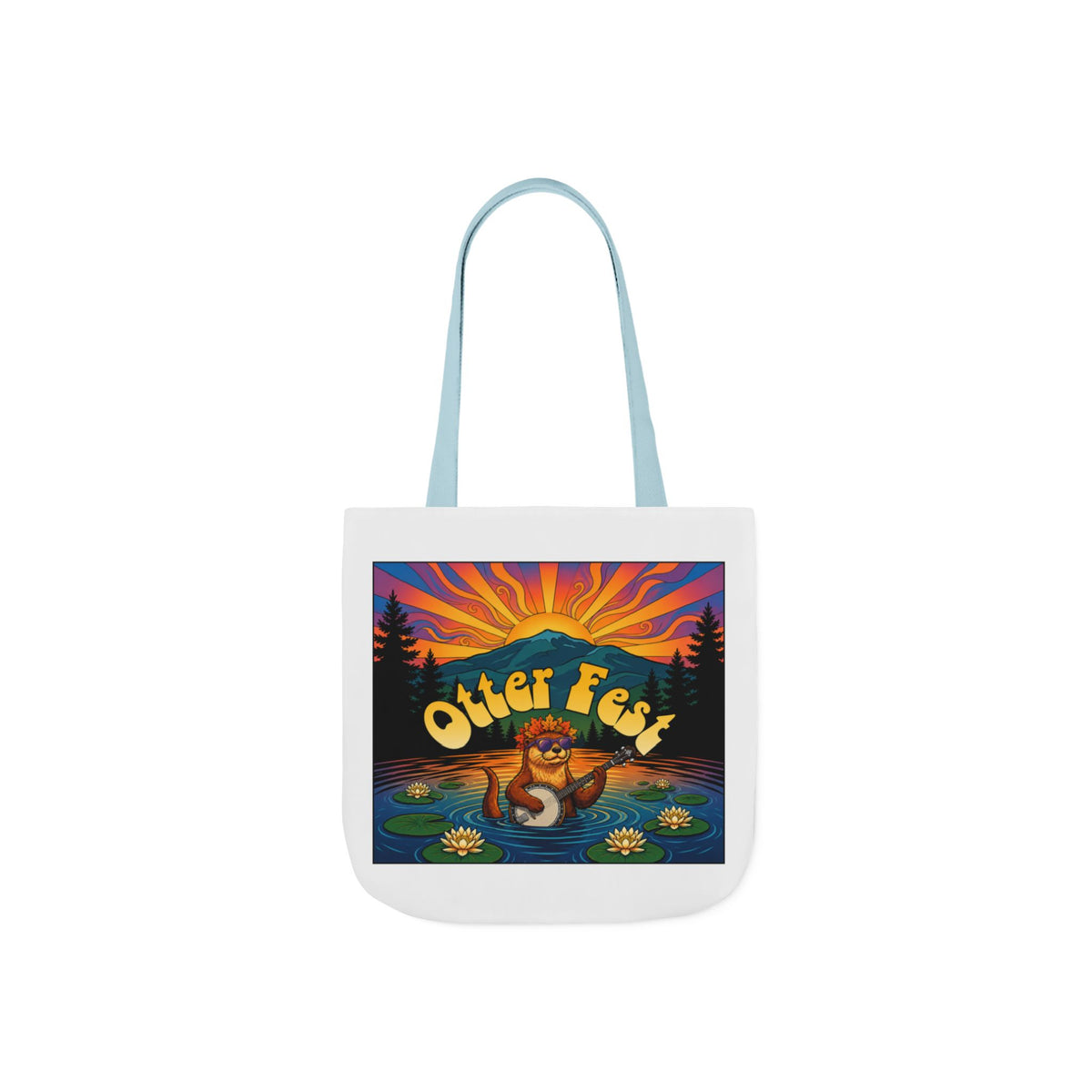 OTTER FEST Two sided print Poly-Canvas Tote Bag