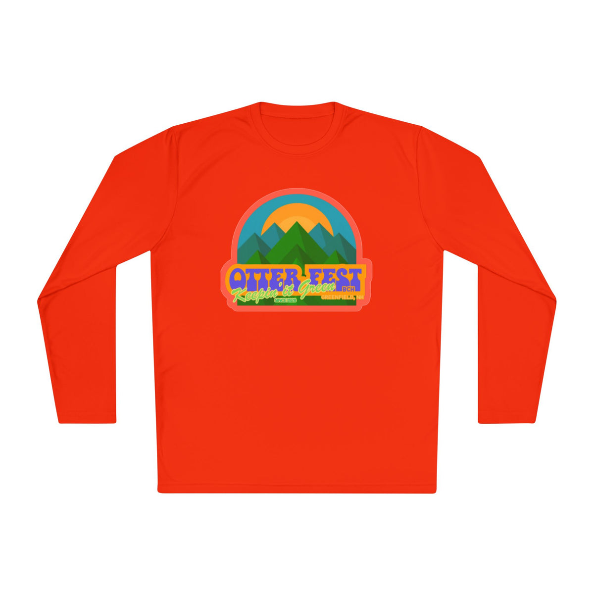 Otter Fest Mountain, Keeping it Green Long Sleeve Tee | Retro Outdoor Festival Shirt