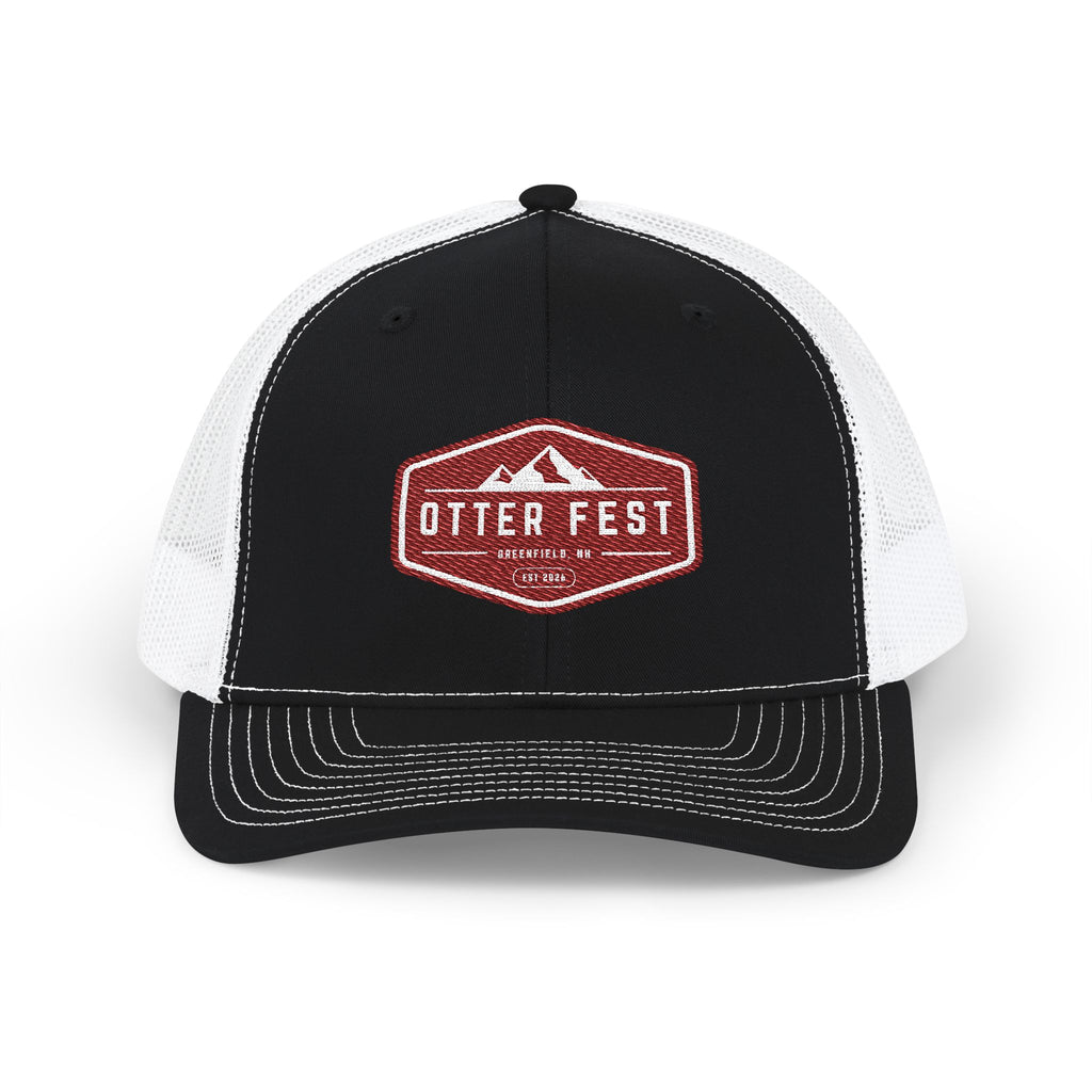 Otter Fest Mountain Badge Snapback Trucker Cap | Outdoor Logo Hat