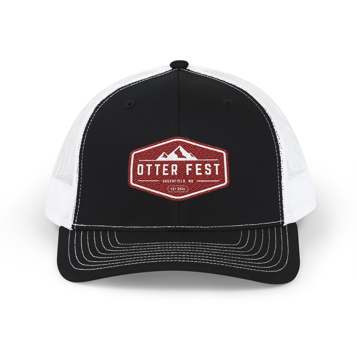Otter Fest Mountain Badge Snapback Trucker Cap | Outdoor Logo Hat