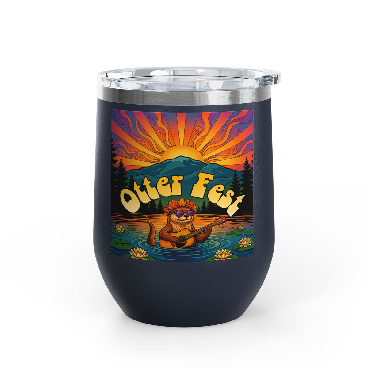 Otter Fest Strummin’ & Pickin’ Clem Sunset Wine Tumbler | Otter Fest 12oz. Wine Tumbler