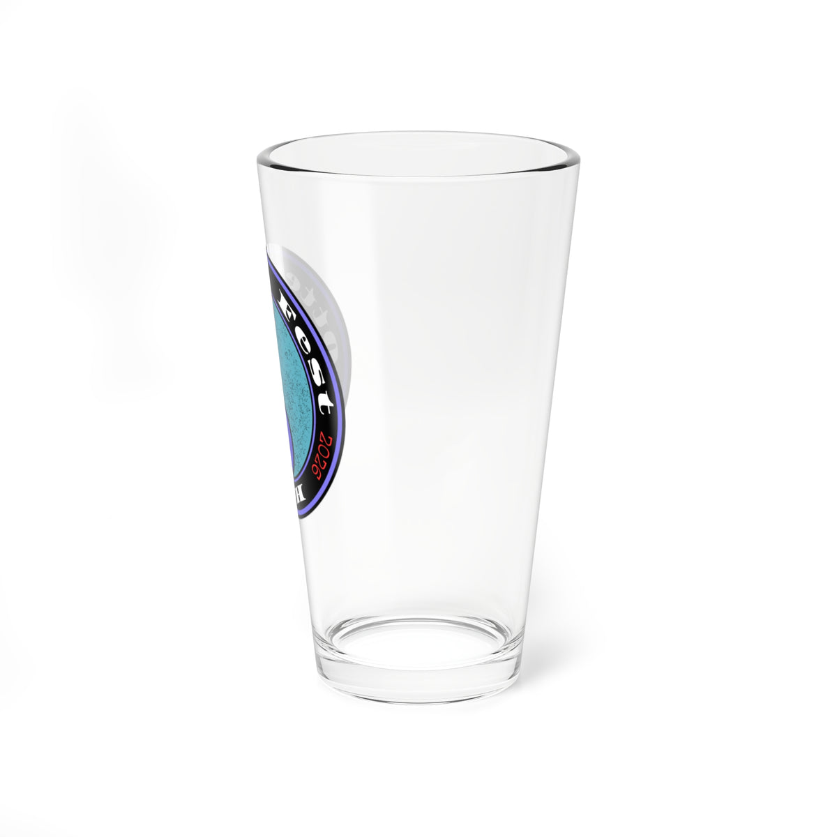 Otter Fest Retro Banjo Logo Mixing Glass | 16oz Pint Glass, Musician Cocktail Glass