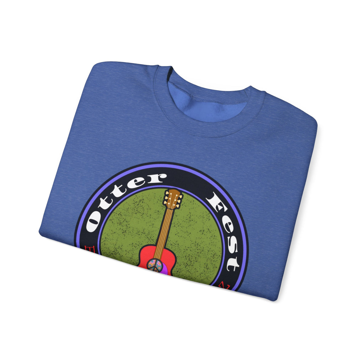 Acoustic Guitar Circle Logo Sweatshirt | Retro Folk Music Graphic