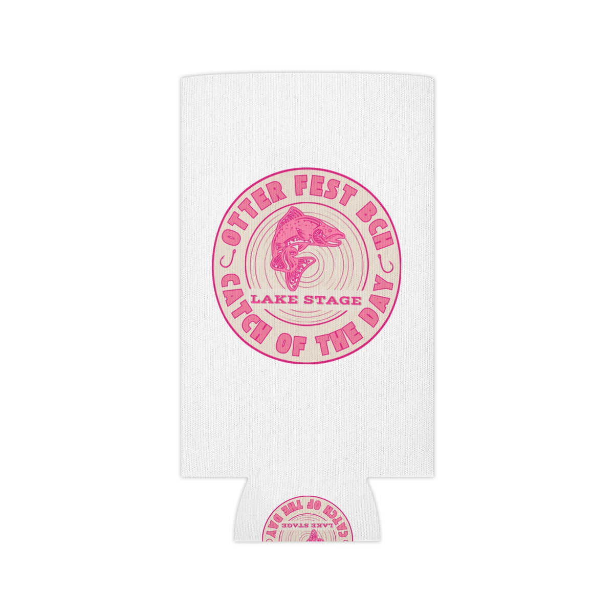 Otter Fest Catch of the Day Logo Can Cooler | Breast Cancer Awareness Month
