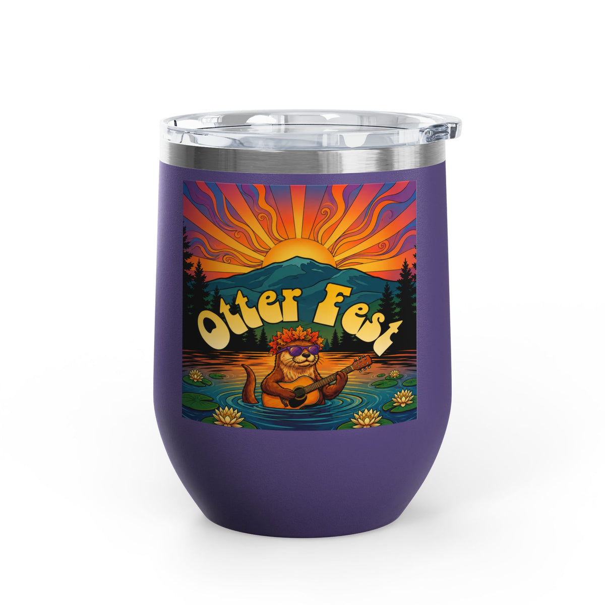 Otter Fest Strummin’ & Pickin’ Clem Sunset Wine Tumbler | Otter Fest 12oz. Wine Tumbler