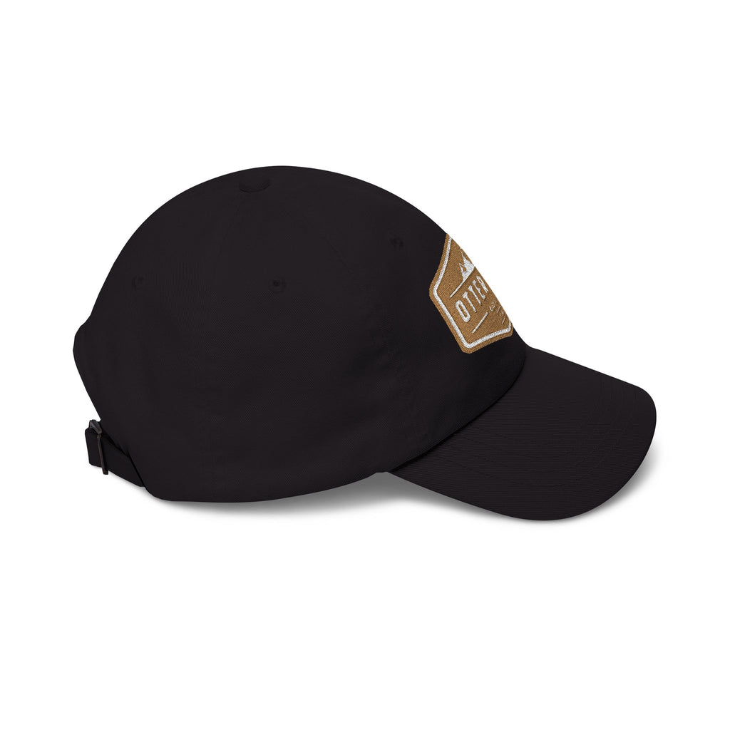 Otter Fest  Golden Mountain Badge Classic Dad Cap | outdoor logo hat
