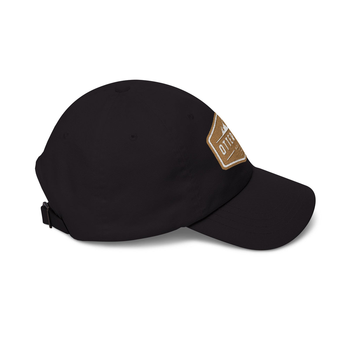 Otter Fest  Golden Mountain Badge Classic Dad Cap | outdoor logo hat