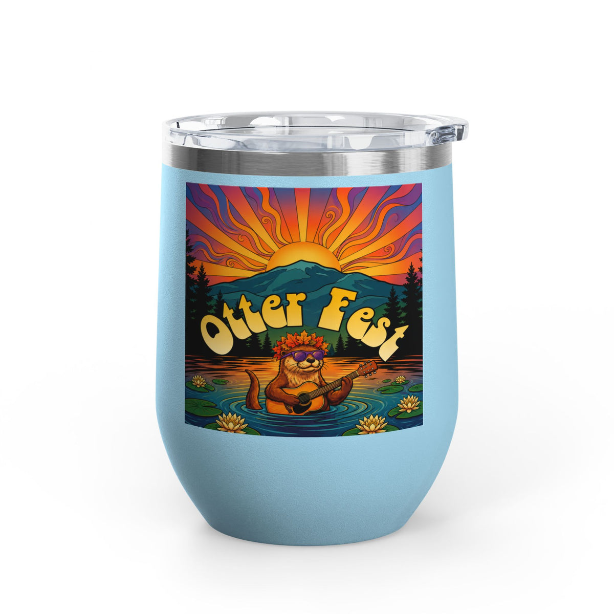 Otter Fest Strummin’ & Pickin’ Clem Sunset Wine Tumbler | Otter Fest 12oz. Wine Tumbler