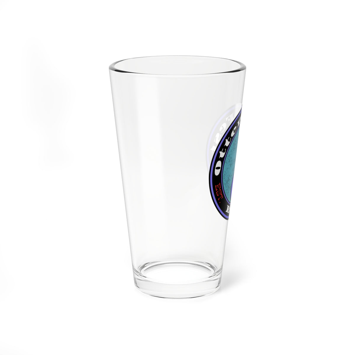 Otter Fest Retro Banjo Logo Mixing Glass | 16oz Pint Glass, Musician Cocktail Glass
