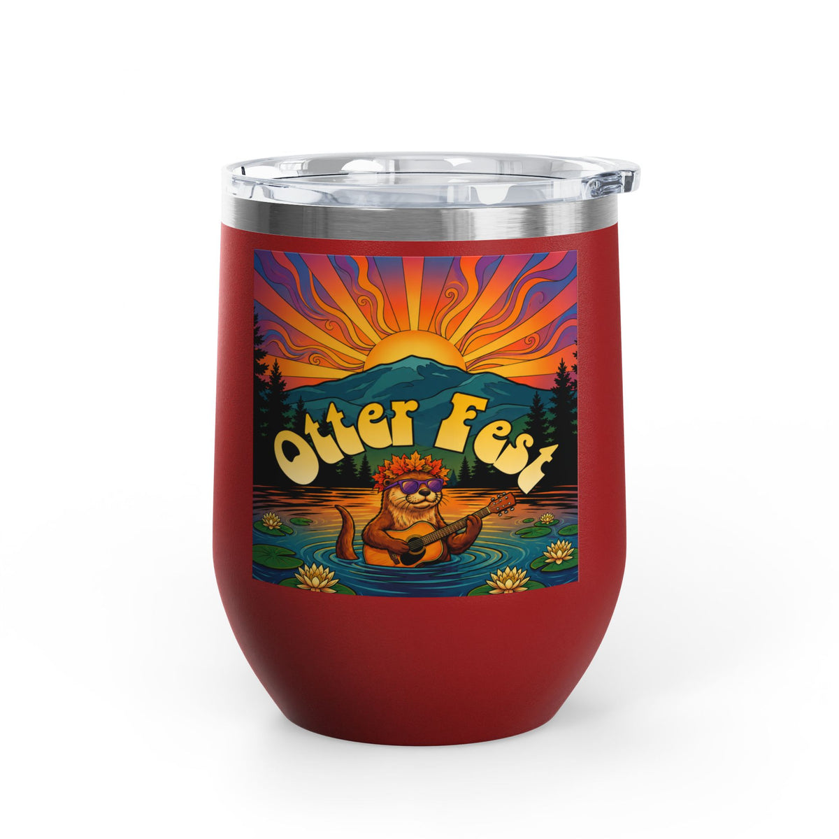 Otter Fest Strummin’ & Pickin’ Clem Sunset Wine Tumbler | Otter Fest 12oz. Wine Tumbler