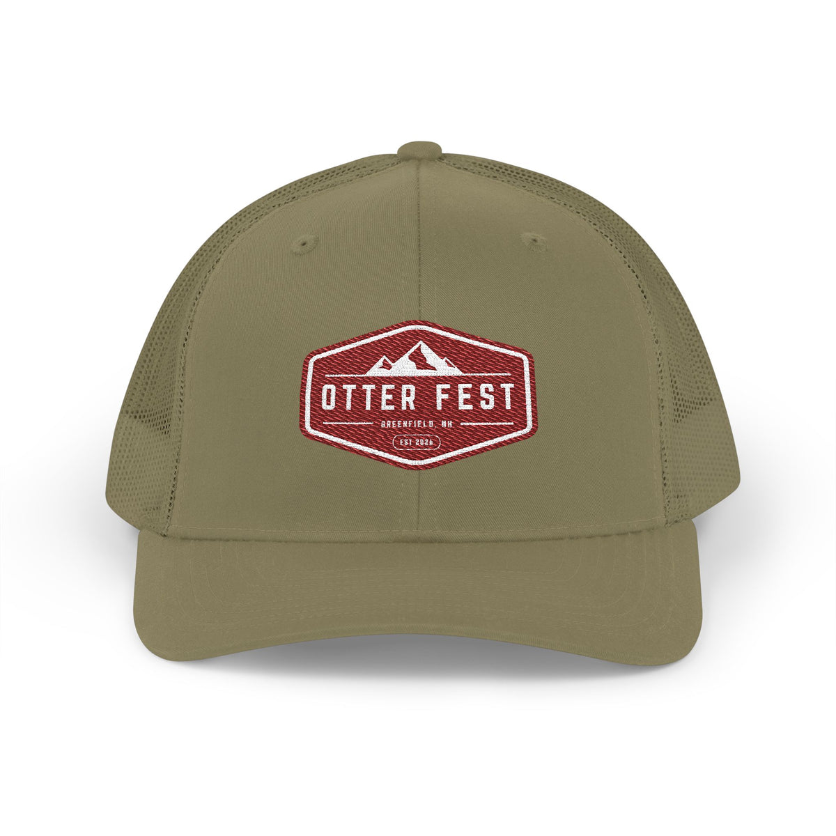 Otter Fest Mountain Badge Snapback Trucker Cap | Outdoor Logo Hat