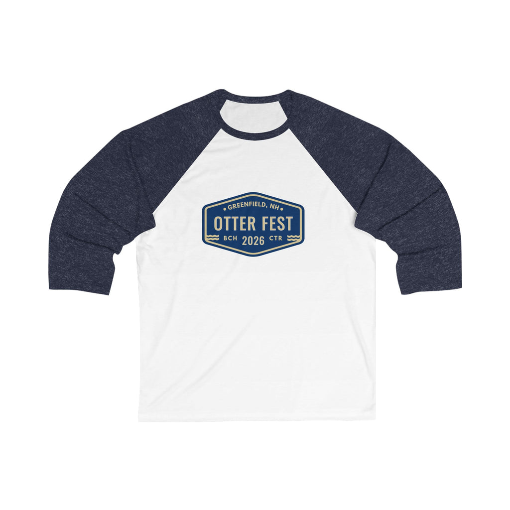 Otter Fest 2026 Classic Navy Badge Baseball Tee | Otter Fest Raglan