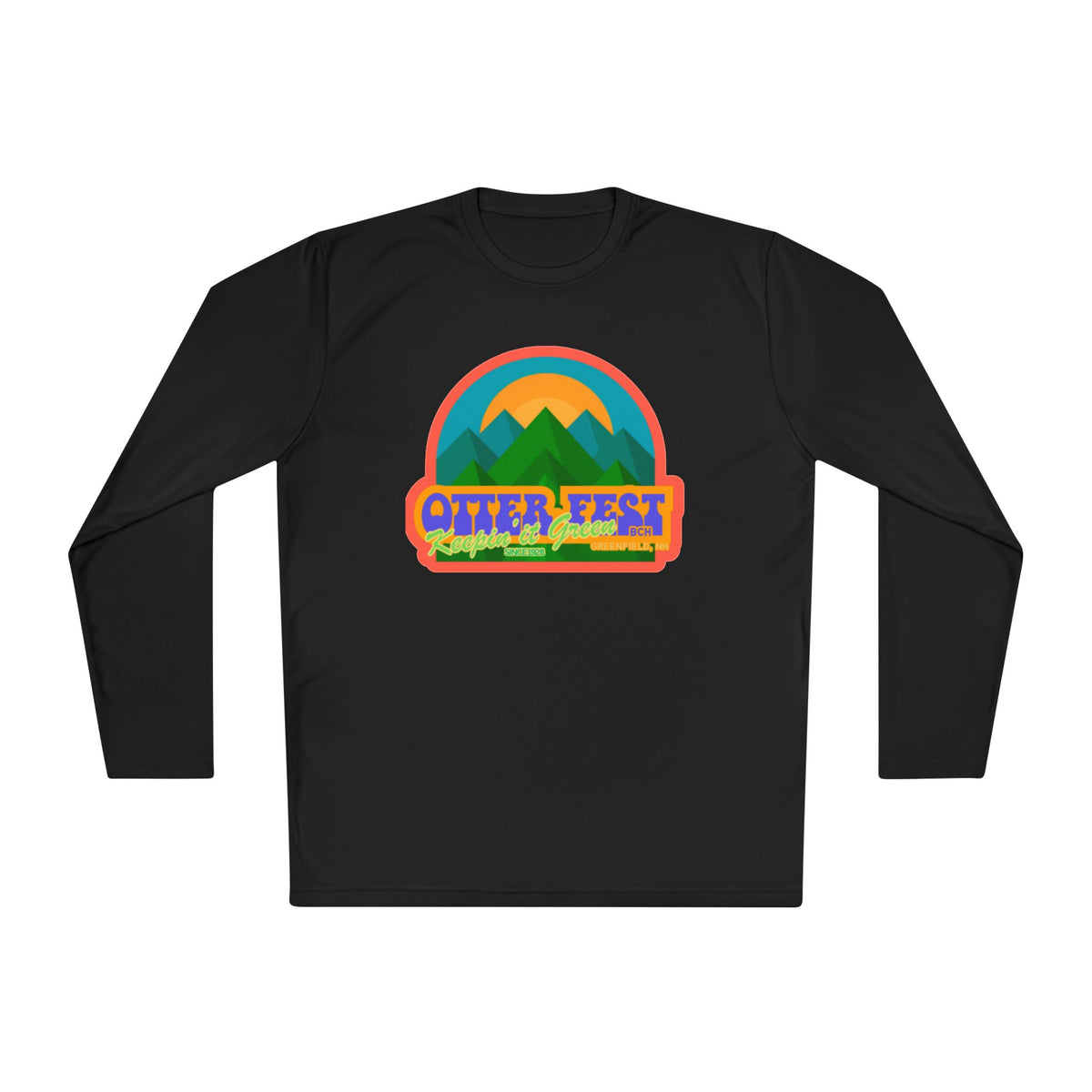 Otter Fest Mountain, Keeping it Green Long Sleeve Tee | Retro Outdoor Festival Shirt