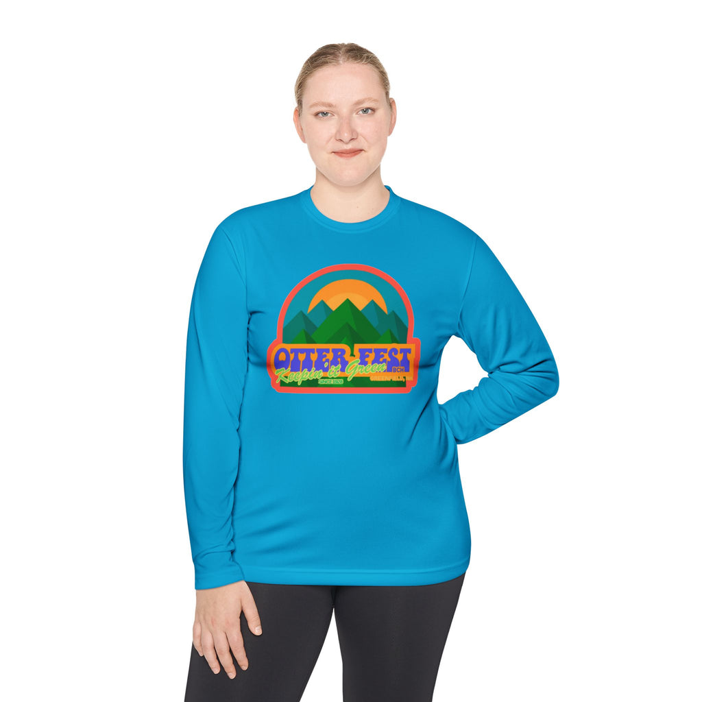 Otter Fest Mountain, Keeping it Green Long Sleeve Tee | Retro Outdoor Festival Shirt