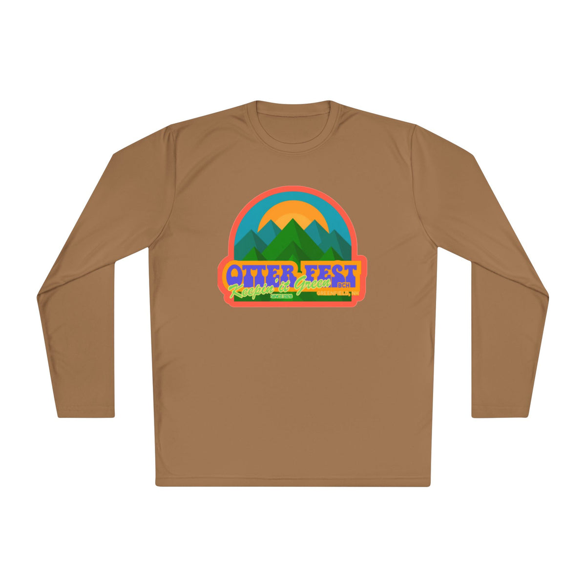 Otter Fest Mountain, Keeping it Green Long Sleeve Tee | Retro Outdoor Festival Shirt