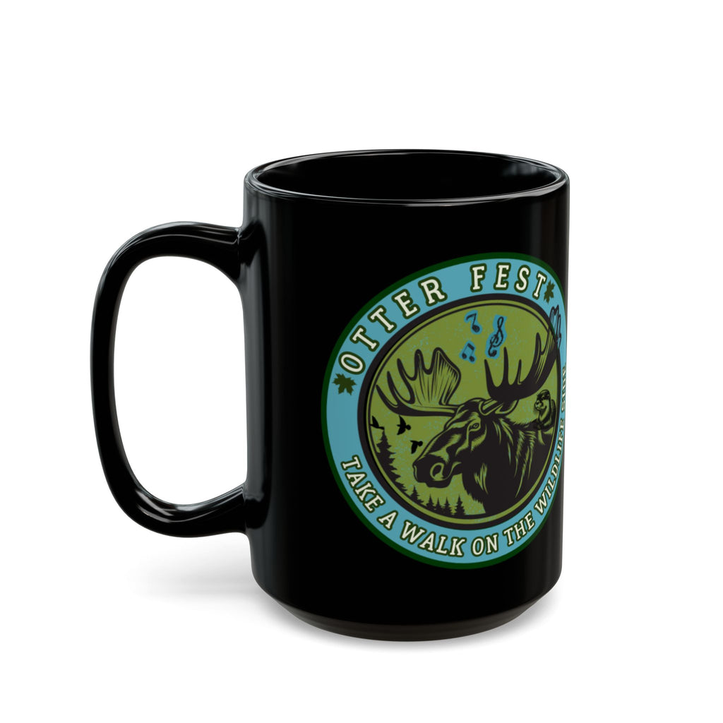 Otter Fest Moose Is On The Loose Mug | Black Ceramic Coffee Cup