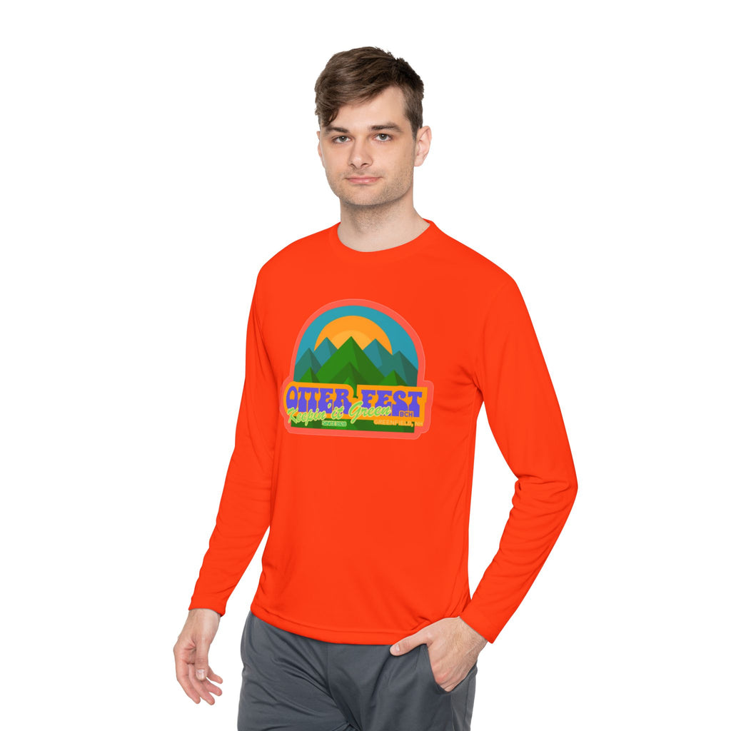 Otter Fest Mountain, Keeping it Green Long Sleeve Tee | Retro Outdoor Festival Shirt