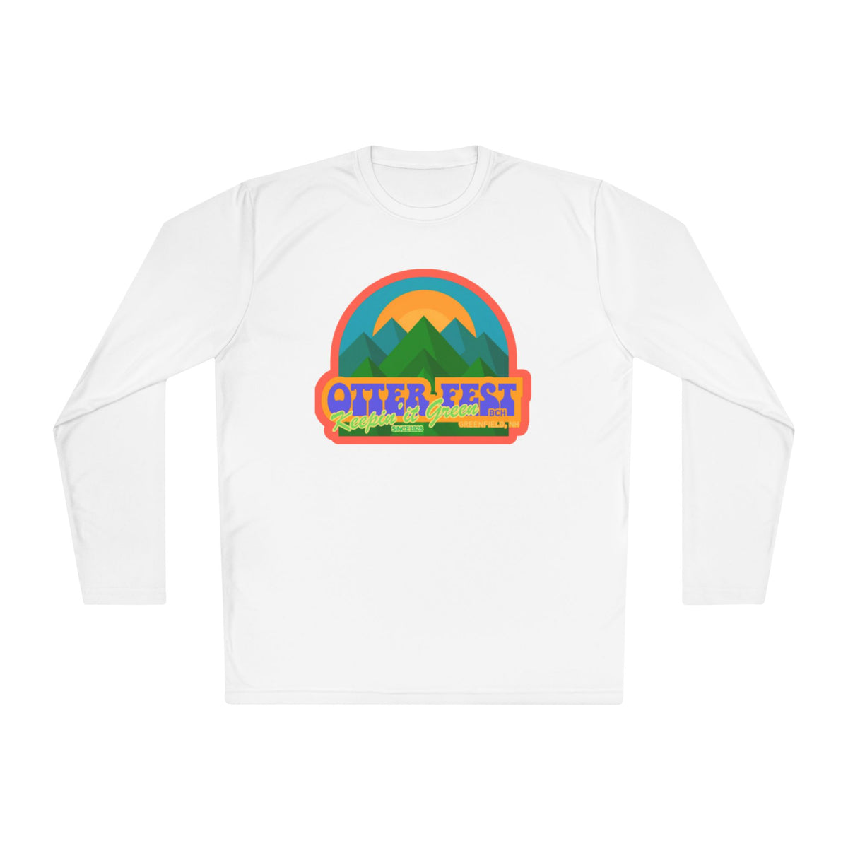 Otter Fest Mountain, Keeping it Green Long Sleeve Tee | Retro Outdoor Festival Shirt
